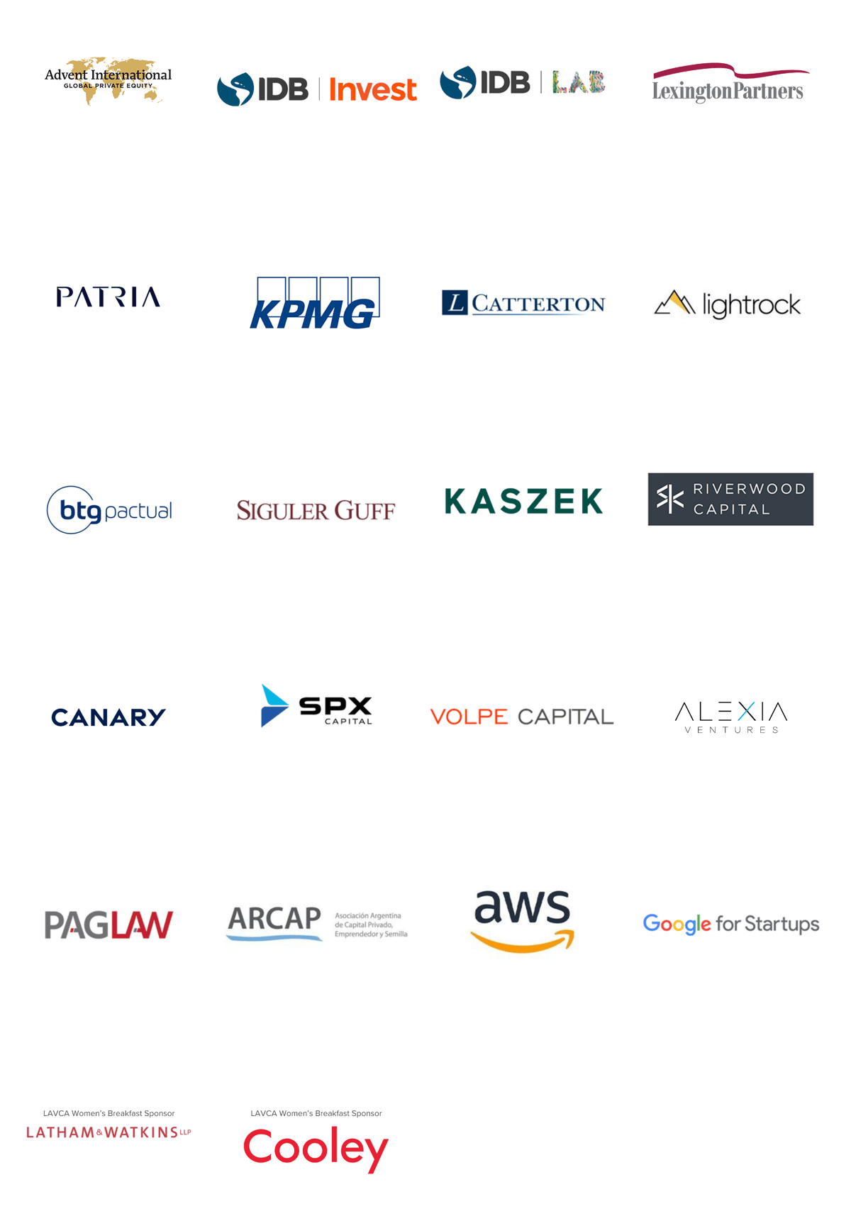 LAVCA Week 2024 Sponsors as of 8.20